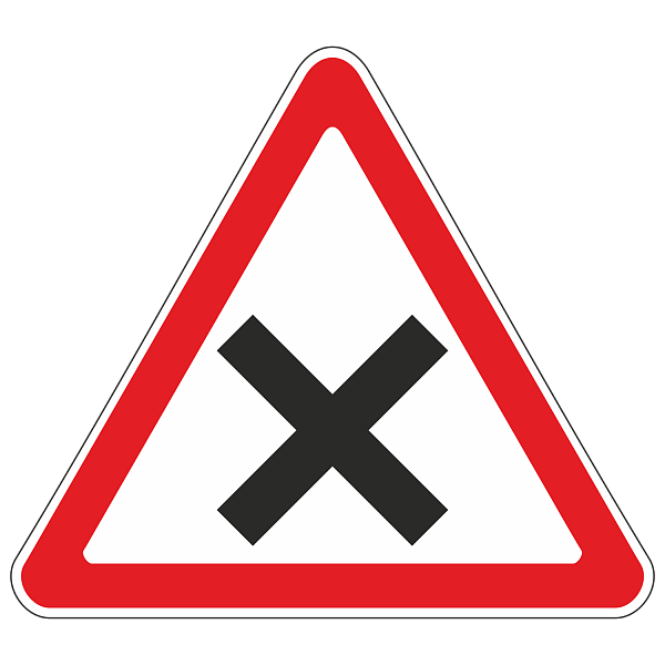 Знак 1.6 «Пересечение равнозначных дорог»