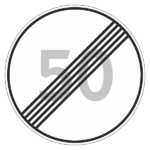 Знак 3.25 «Конец зоны ограничения максимальной скорости»